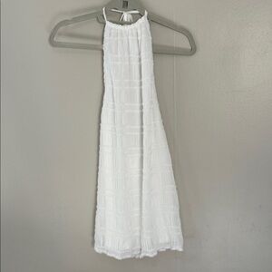White Halter Neck Backless Dress